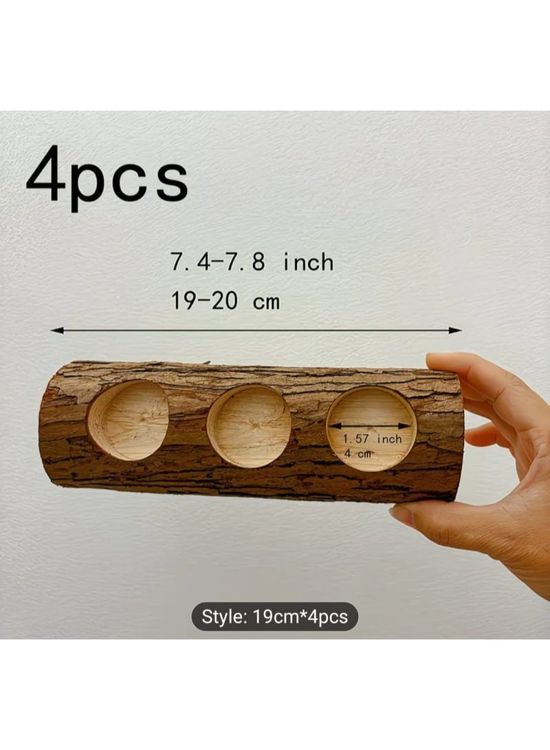 إل ديس طقم من 4 حوامل شموع خشبية – طول كل واحد 18.8–19.81 سم – لتزيين أعياد الميلاد، عيد الميلاد، الهالوين، عيد الحب، حفلات الزفاف والمناسبات - Image 5